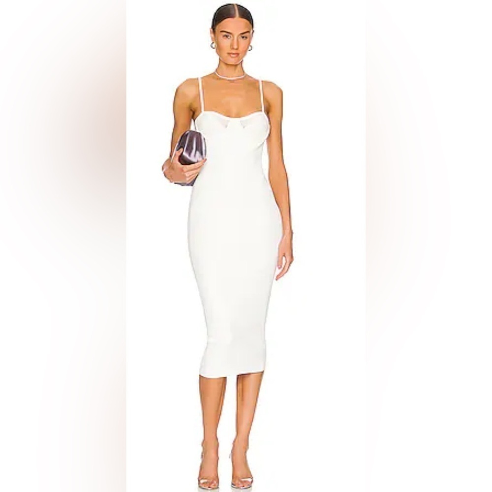 Helmet Lang ribbed eyelet bra dress in white NWT - Picture 2 of 9